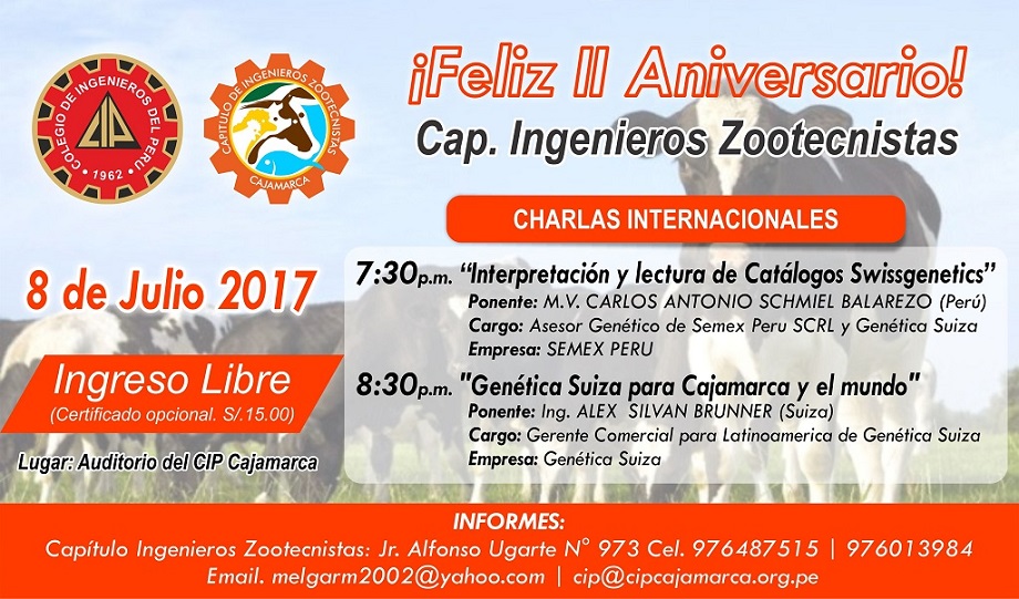 Charlas Internacionales Capítulo de Ingenieros Zootecnistas