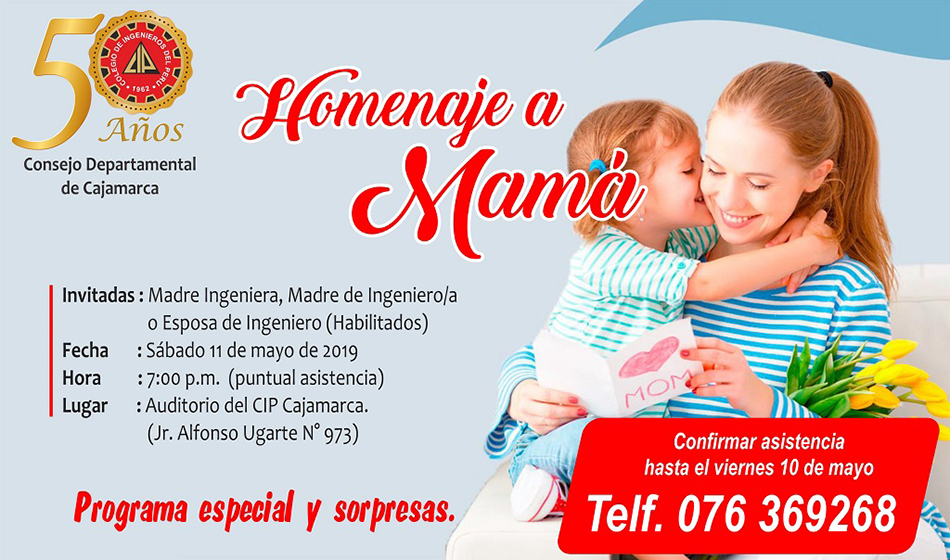 INVITACIÓN: Homenaje por Día de la Madre 2019 – Confirmar asistencia!