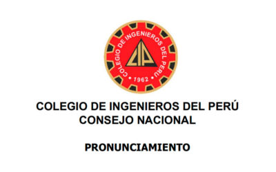 Pronunciamiento del Colegio de Ingenieros del Perú