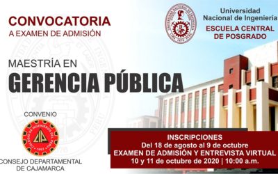 CONVOCATORIA UNI: Estudia la Maestría Gerencia Pública