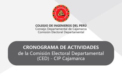 Calendario de actividades de la Comisión Electoral Departamental (CED)