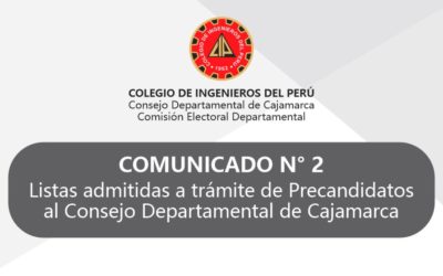 COMUNICADO N° 2 – CED – Listas admitidas a trámite