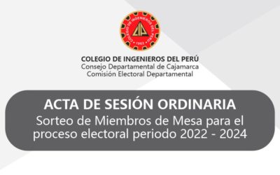 ACTA: Sorteo de Miembros de Mesa para el proceso electoral 2021
