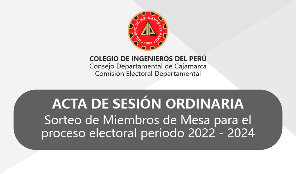 ACTA: Sorteo de Miembros de Mesa para el proceso electoral 2021