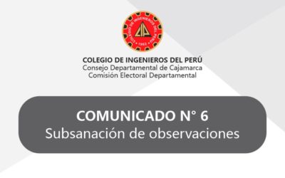 COMUNICADO N° 6 – CED – Subsanación de observaciones