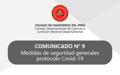 COMUNICADO 9: Medidas de seguridad generales protocolo Covid-19