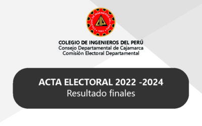 ACTA ELECTORAL PERIODO 2022 – 2024 – CIP CAJAMARCA