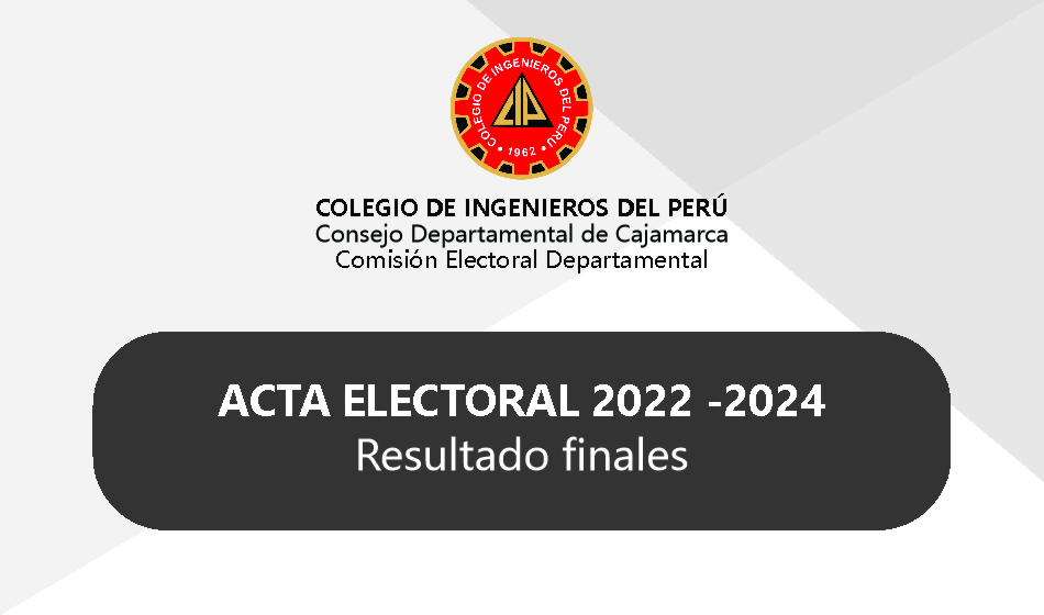 ACTA ELECTORAL PERIODO 2022 – 2024 – CIP CAJAMARCA
