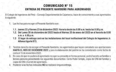 COMUNICADO 15 – Entrega de Presentes Navideños para agremiados