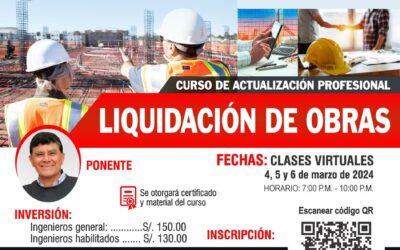 Curso de actualización profesional: “LIQUIDACIÓN DE OBRAS” 2024