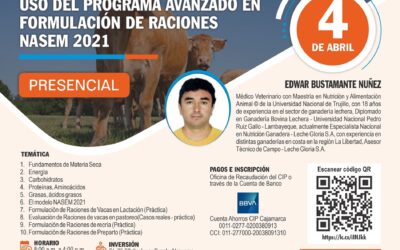 Curso Taller: “NUTRICIÓN EN GANADO LECHERO, USO DEL PROGRAMA AVANZADO EN FORMULACIÓN DE RACIONES NASEM 2021”