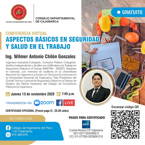 Conferencia Virtual: Aspectos básicos en seguridad y salud en el trabajo.