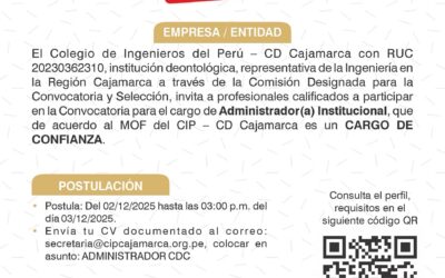 CONVOCATORIA a contratación de ADMINISTRADOR(A)